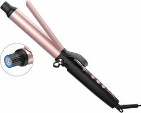 Smart Timer Hair Curler Iron 1.25inch Ceramic Coating Large Barrel Hair Curling Wand with LCD Display and Foldaway Safety Stand Dual Voltage for Travel Medium and Long Hair
