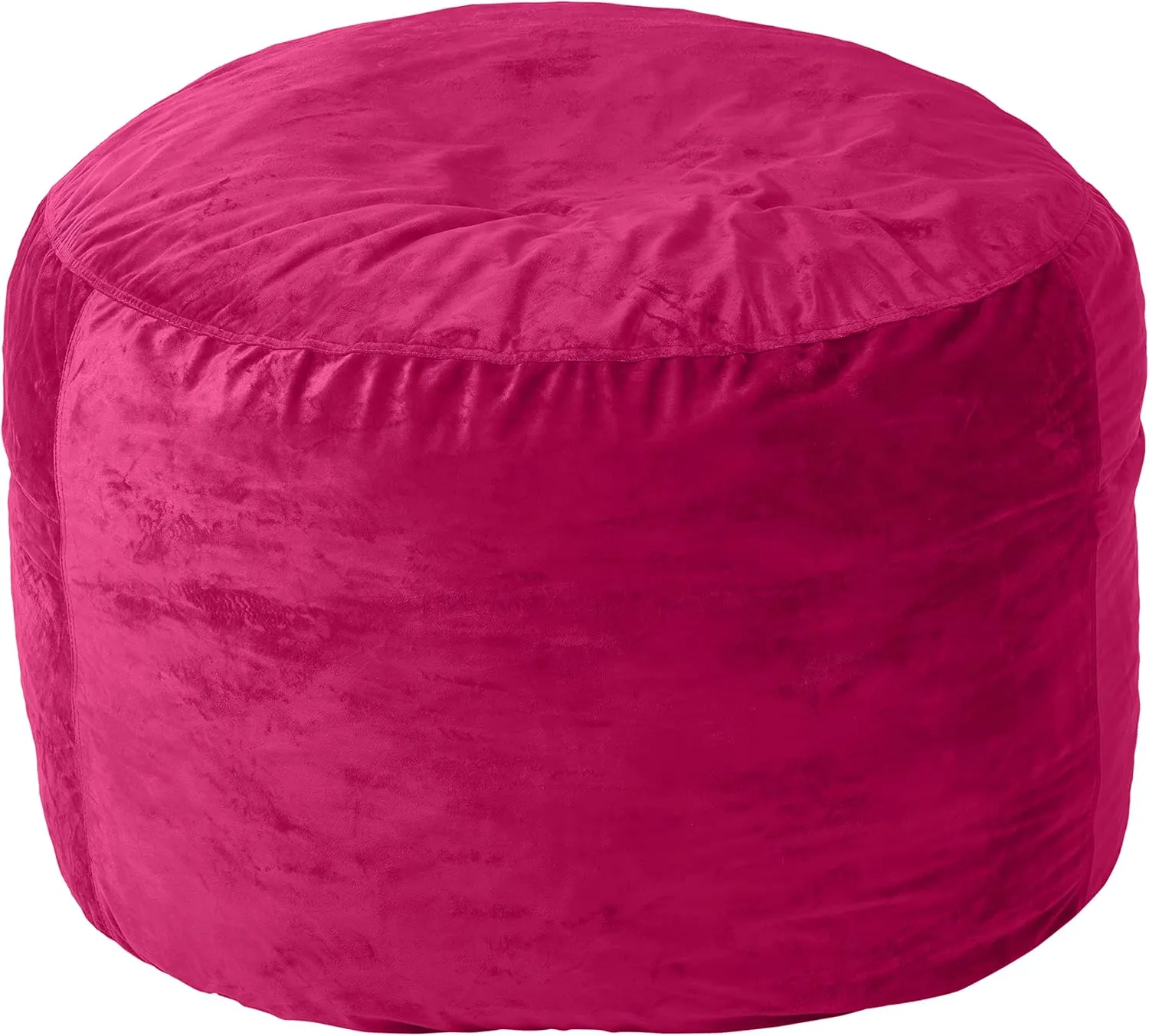 Sofa Sack Bean Bag Chair Cover Only, for Adults and Kids, Without Filling Comfy Fluffy Round or Oval Beanbag Chair Cover Replacement, Lazy Sofa Cover for Reading Chair or Floor Chair, 4-Feet, Magenta
