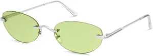 SOJOS Retro Small Oval Sunglasses Womens Trendy Rimless Sun Glasses Vintage Narrow Shades SJ1242