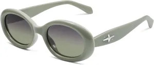 SOJOS Small Retro Oval Polarized Sunglasses for Women Men 90s Vintage Small Face UV400 Protection Tiny Sun Glasses SJ2286