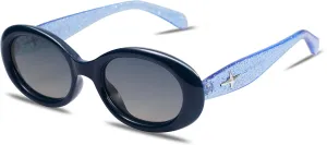 SOJOS Small Retro Oval Polarized Sunglasses for Women Men 90s Vintage Small Face UV400 Protection Tiny Sun Glasses SJ2286
