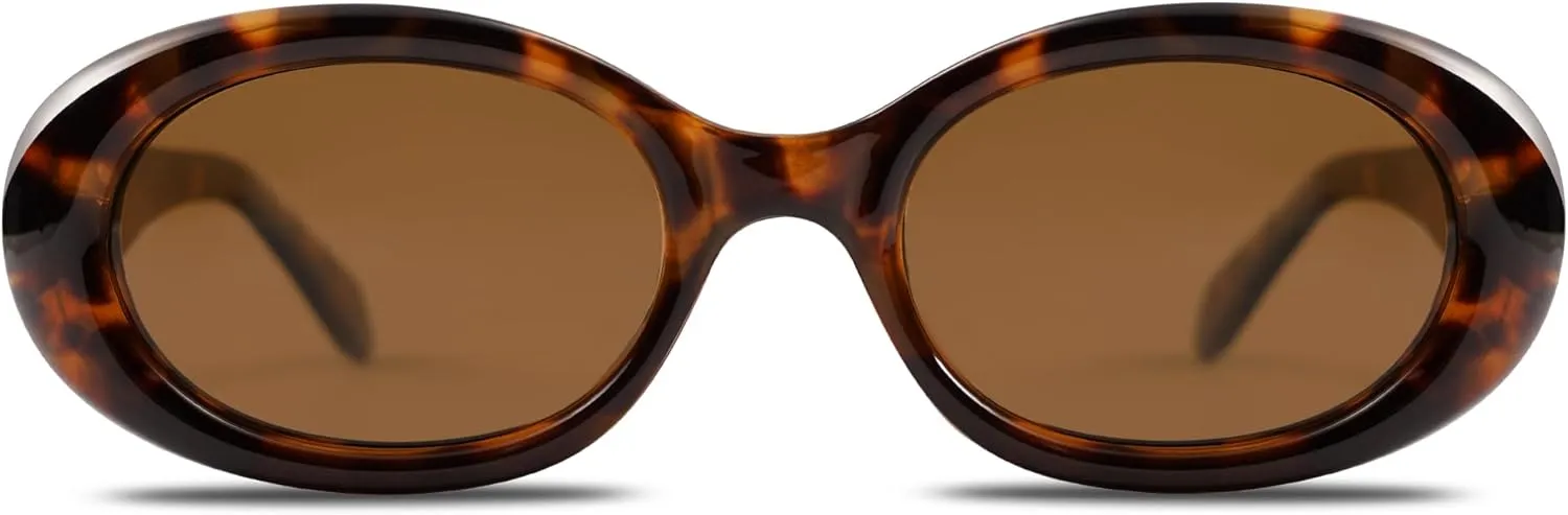 SOJOS Small Retro Oval Polarized Sunglasses for Women Men 90s Vintage Small Face UV400 Protection Tiny Sun Glasses SJ2286