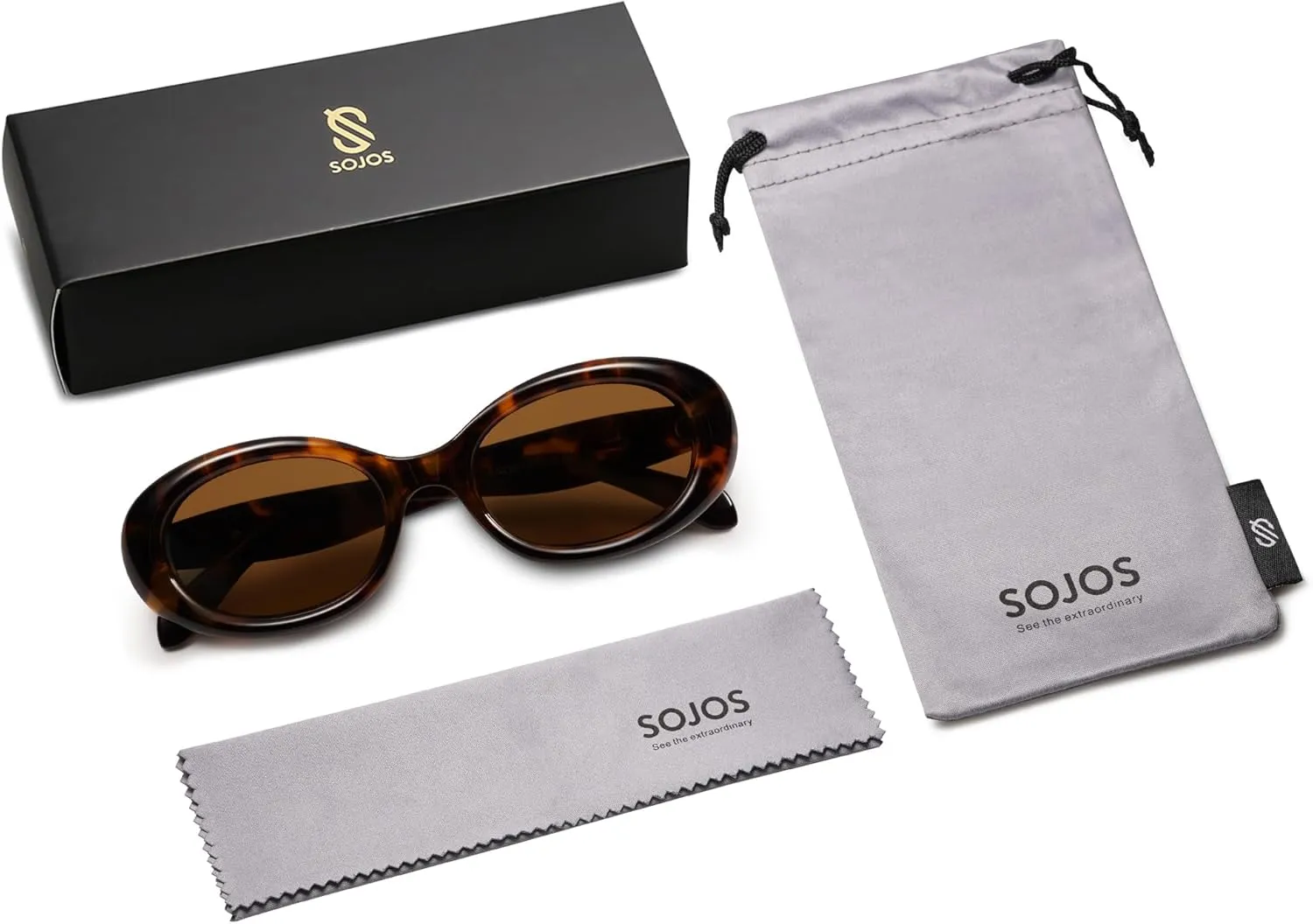 SOJOS Small Retro Oval Polarized Sunglasses for Women Men 90s Vintage Small Face UV400 Protection Tiny Sun Glasses SJ2286