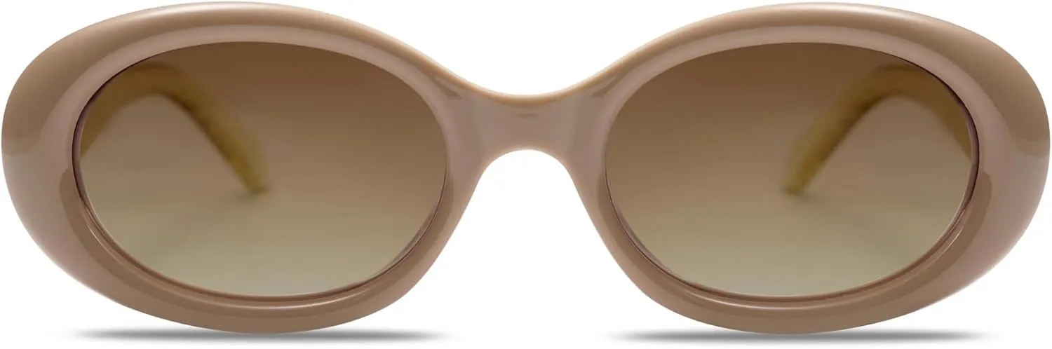 SOJOS Small Retro Oval Polarized Sunglasses for Women Men 90s Vintage Small Face UV400 Protection Tiny Sun Glasses SJ2286