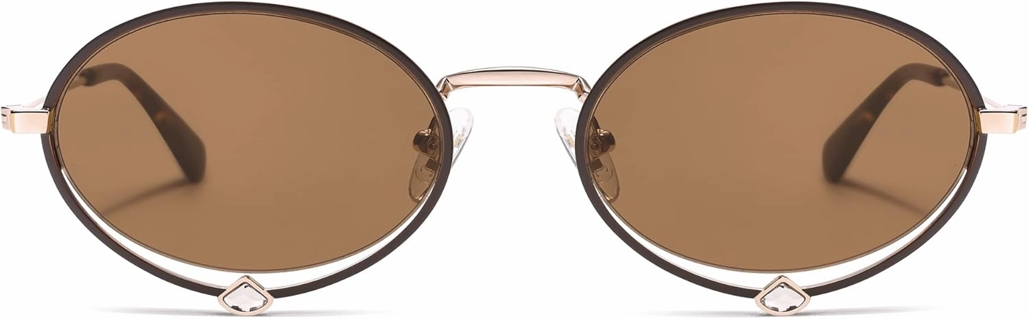 SOJOS Retro Oval Sunglasses for Women Trendy Lightweight Narrow Vintage Small Shades Non-Polarized Sun Glasses SJ1240