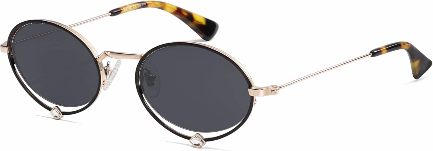 SOJOS Retro Oval Sunglasses for Women Trendy Lightweight Narrow Vintage Small Shades Non-Polarized Sun Glasses SJ1240