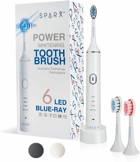 Sonic LED Whitening Toothbrush for Teeth Whitening & Gum Care | Rechargeable | Ultrasonic with 2 Blue-Lights LED Brush for Max Whitening with Red LED for Gum Care