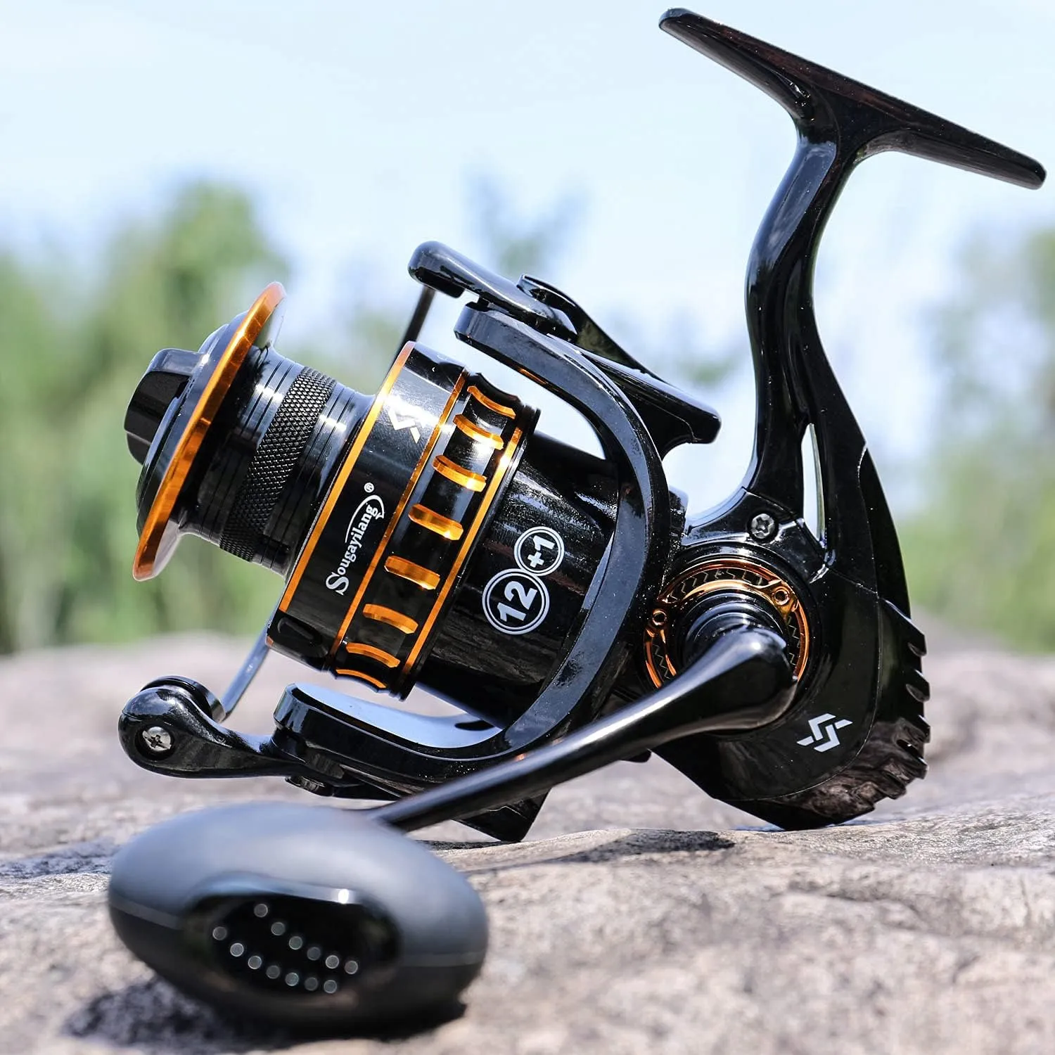 Sougayilang Spinning Reel, Lightweight Reels 12 1 Stainless BB Ultra Smooth Fishing Reel for Freshwater