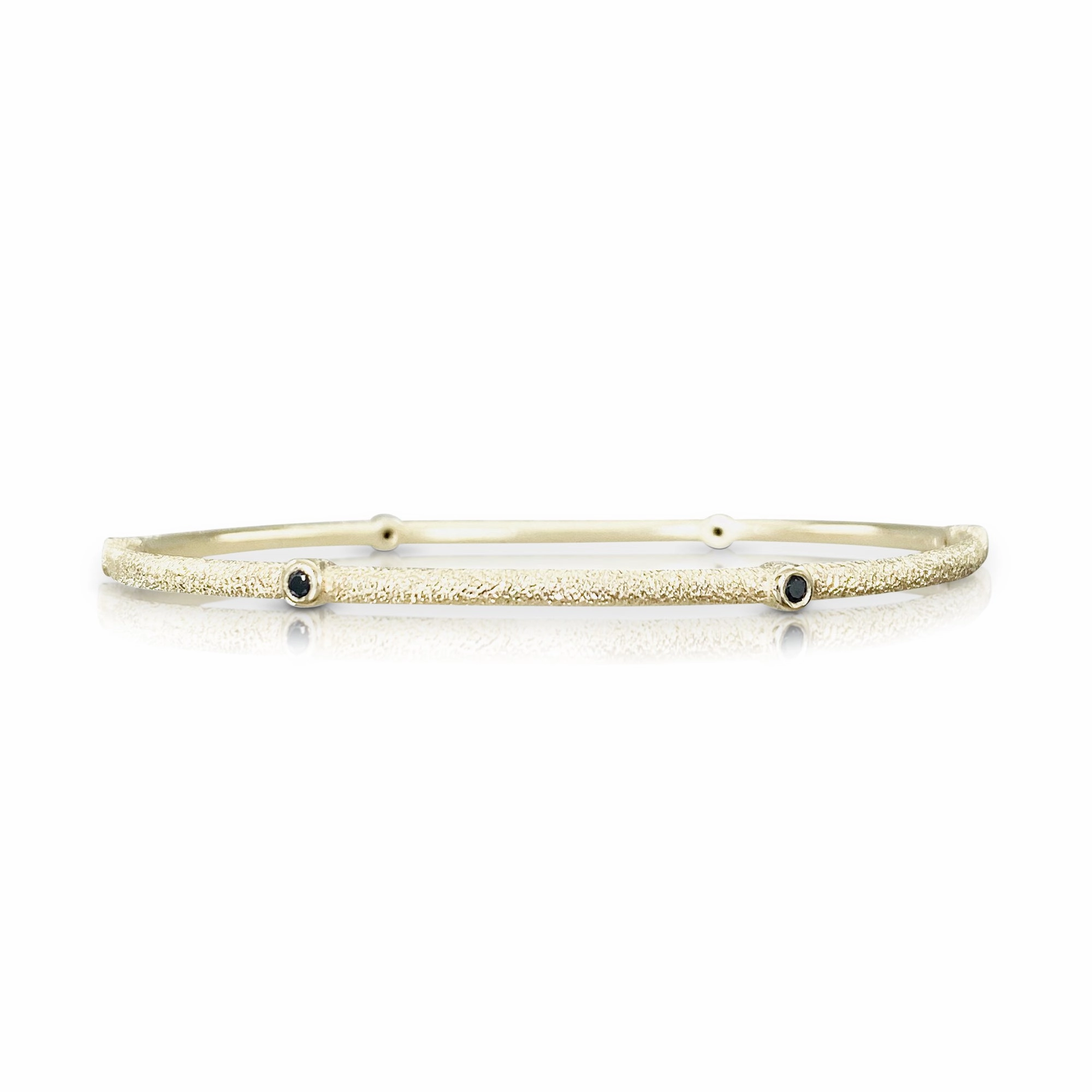 Sputnik Bangle in Yellow Gold with Black Sapphires