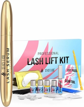 Stacy Lash Lift Kit & Stacy Lash Serum 5ml for Lashes Growth & Thickness/Enhancing Natural Eyelashes/with Biotin/Perm Curling Lotion & Full Lifting Set/Supplies for Professional & Self Use