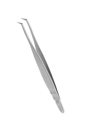 STALEKS PRO Eyelash Tweezers, Silver, Ergonomic, Stainless Steel