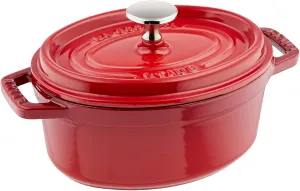 staub La Cocotte Oval 40511-498 Pico Cocotte Oval Cherry, 6.7 inches (17 cm), Small, Both Handed Casting, Enameled Pot, Induction Compatible, Japanese Authentic Product