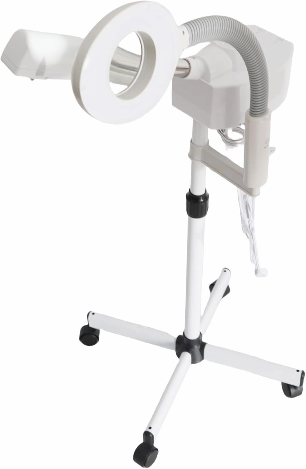Steamer for Facial Professional Facial Steamer 2 in 1 Multifuncional 5X Magnifying Lamp LED Light Magnifier for Salon Spa Beauty Home, White