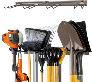 StoreYourBoard Bedrock PRO Tool Organizer, Wall Mount Garage Storage Rack, Tool Storage for Shovels Rakes Brooms Hoses and More, Rubber-Coated Steel Holds 250 lbs, 36" X 9.5" X 2.5"