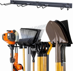 StoreYourBoard Bedrock PRO Tool Organizer, Wall Mount Garage Storage Rack, Tool Storage for Shovels Rakes Brooms Hoses and More, Rubber-Coated Steel Holds 250 lbs, 36" X 9.5" X 2.5"