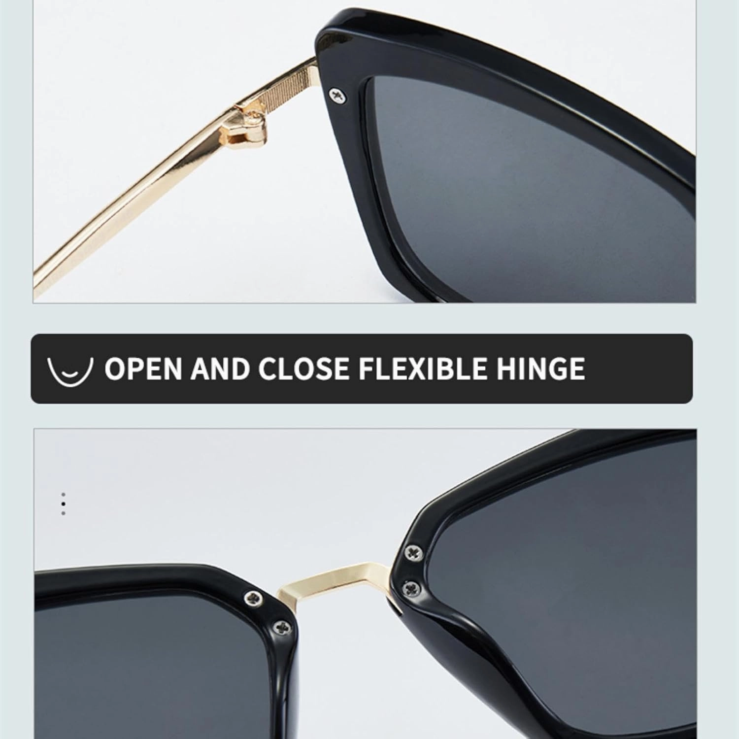 Style Sunglasses Fashionable and Versatile Large Frame Slim Metal Leg Anti-uv Sunglasses