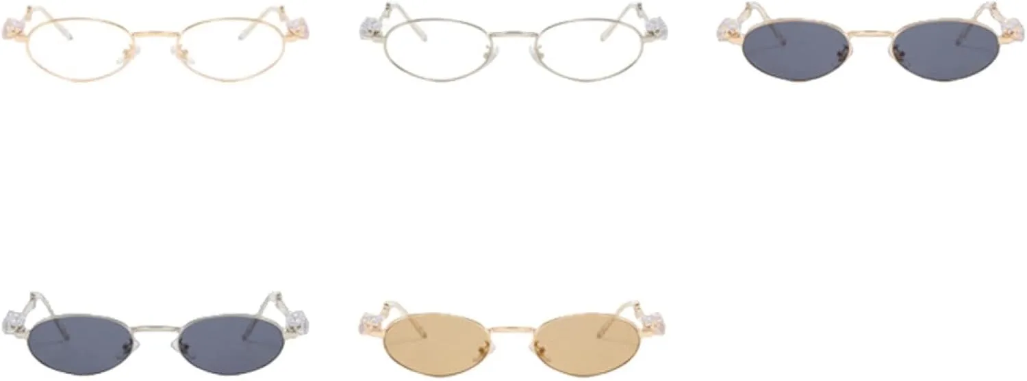 Stylish Rhinestones Diamond Glasses Frame for Women Luxury Oval Small Frame Eyeglasses