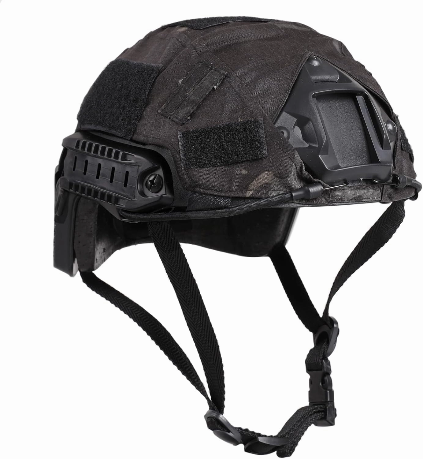 Tactical Helmet with Helmet Cover, Airsoft Helmet with Front NVG Mount and Side Rail, PJ Type Tactical Paintball Airsoft Fast Helmet for Cosplay Outdoor Activities