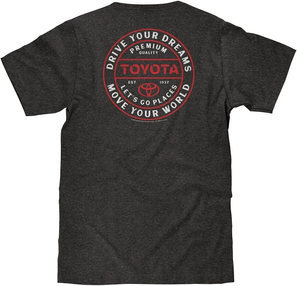 Tee Luv Men's Toyota Drive Your Dreams Shirt - Double Sided Car Logo Graphic Tee