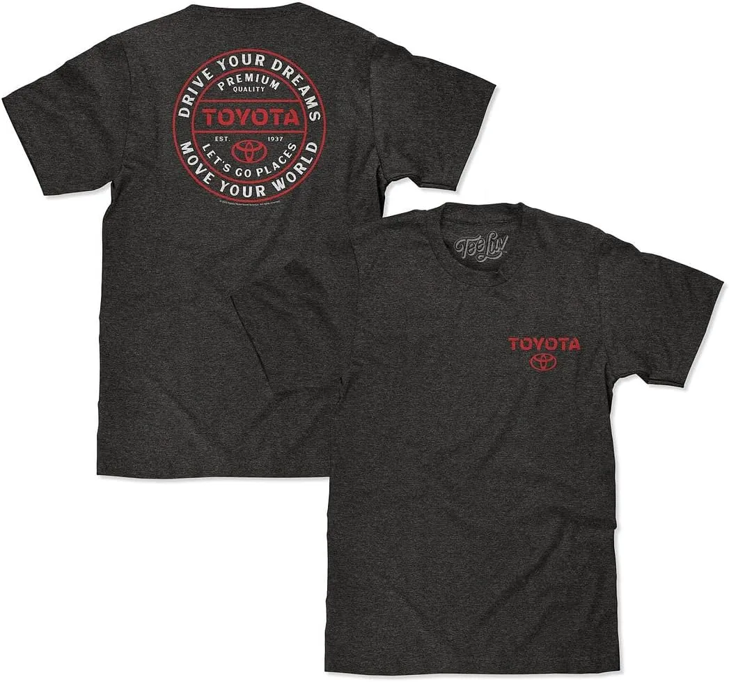 Tee Luv Men's Toyota Drive Your Dreams Shirt - Double Sided Car Logo Graphic Tee