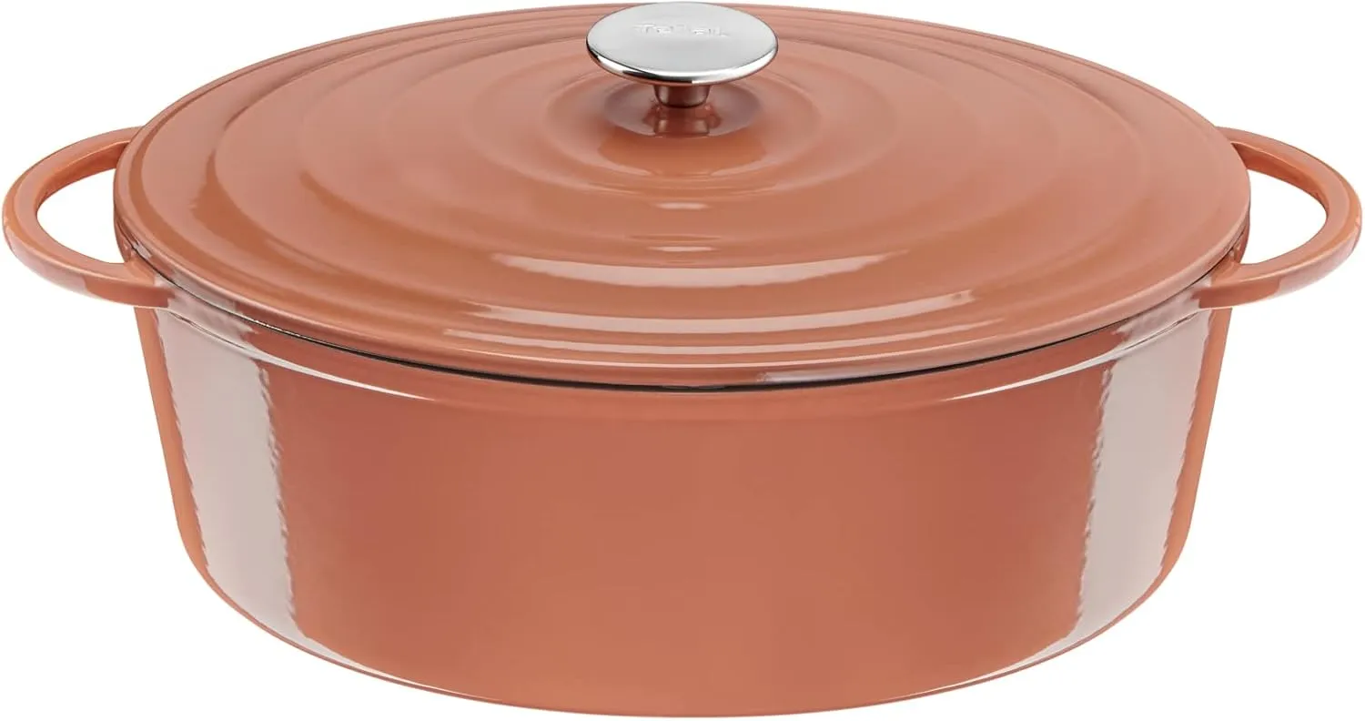 Tefal E26006 LOV Oval Roasting Dish 34 cm | Recovered Cast Iron | Optimal Heat Retention | Suitable for All Hobs | Suitable for Induction Cookers | Oven Safe up to 250 °C | Dishwasher Safe |