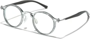 Tel Retro Oval Small Prescription Glasses Frame Man，Metal Acetate Eyeglasses 47-26-150mm