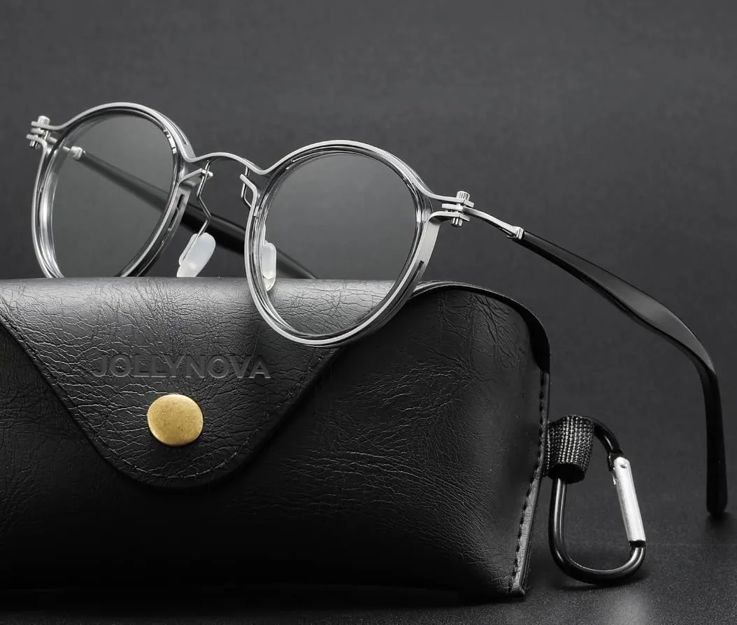 Tel Retro Oval Small Prescription Glasses Frame Man，Metal Acetate Eyeglasses 47-26-150mm
