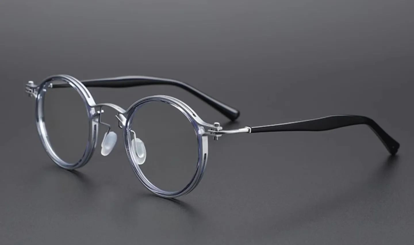 Tel Retro Oval Small Prescription Glasses Frame Man，Metal Acetate Eyeglasses 47-26-150mm