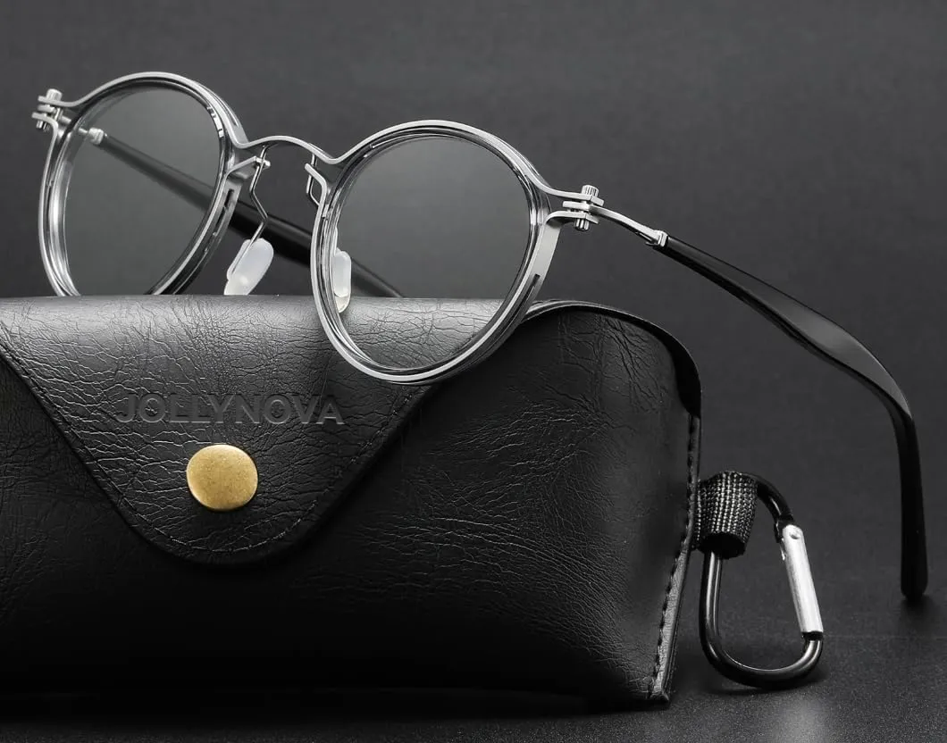 Tel Retro Oval Small Prescription Glasses Frame Man，Metal Acetate Eyeglasses 47-26-150mm