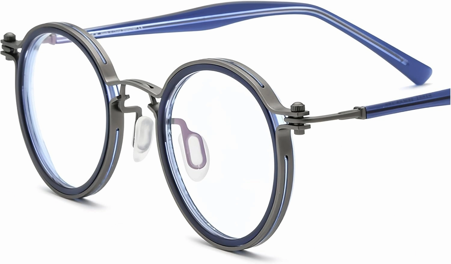 Tel Retro Oval Small Prescription Glasses Frame Man，Metal Acetate Eyeglasses 47-26-150mm