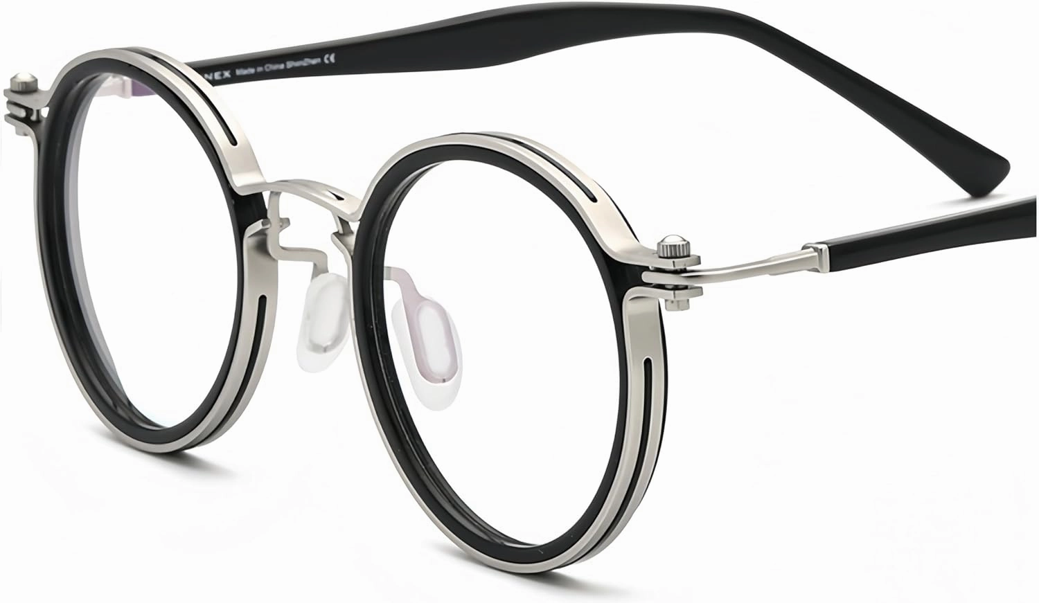 Tel Retro Oval Small Prescription Glasses Frame Man，Metal Acetate Eyeglasses 47-26-150mm