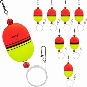 THKFISH Fishing Slip Bobbers,EVA Foam Popping Floats Weighted Bobbers,Oval Integral Fishing Float,Slip Bobbers Floats for Freshwater and Saltwater Inshore,8PCS