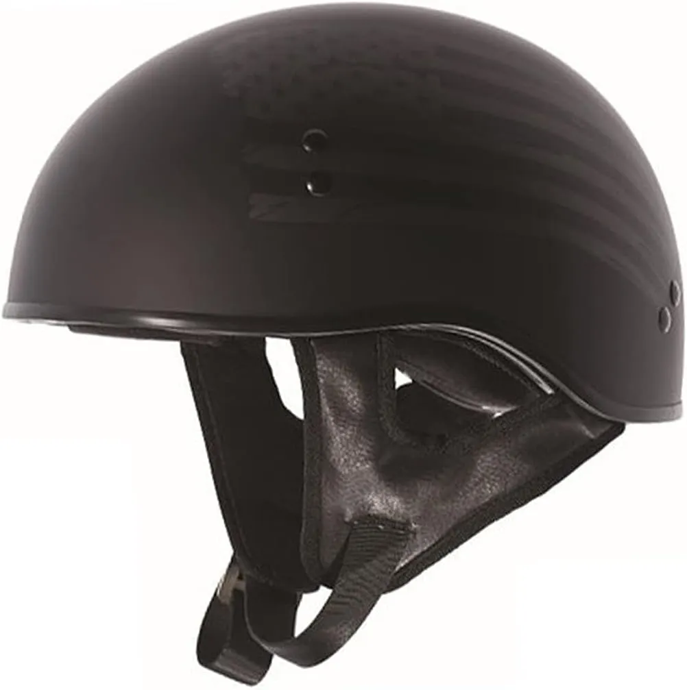 TORC T55 Spec-Op Half Helmet with 'Flag” Graphic (Flat Black, Small)