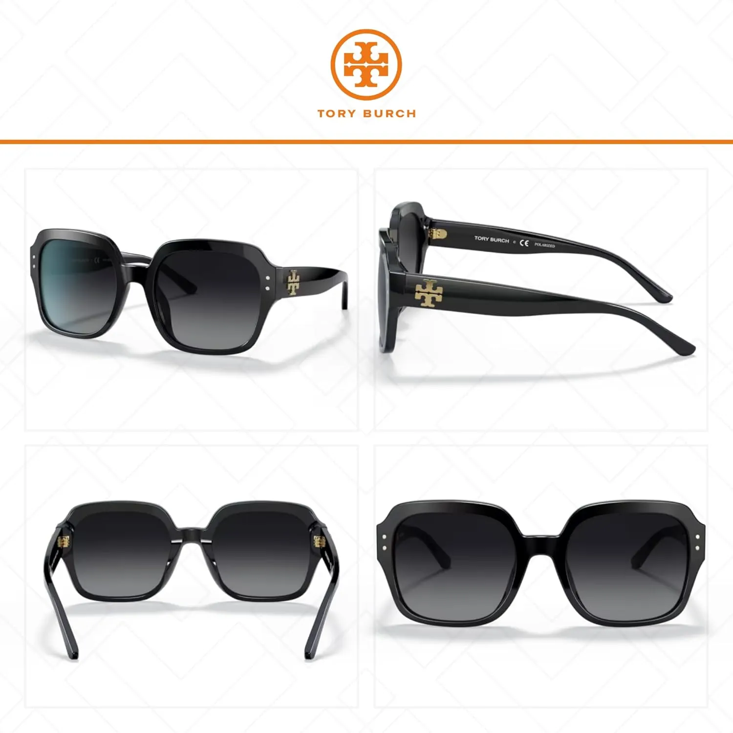 Tory Burch TY7143U Extra Large Square Sunglasses for Women   BUNDLE with Designer iWear Eyewear Care Kit