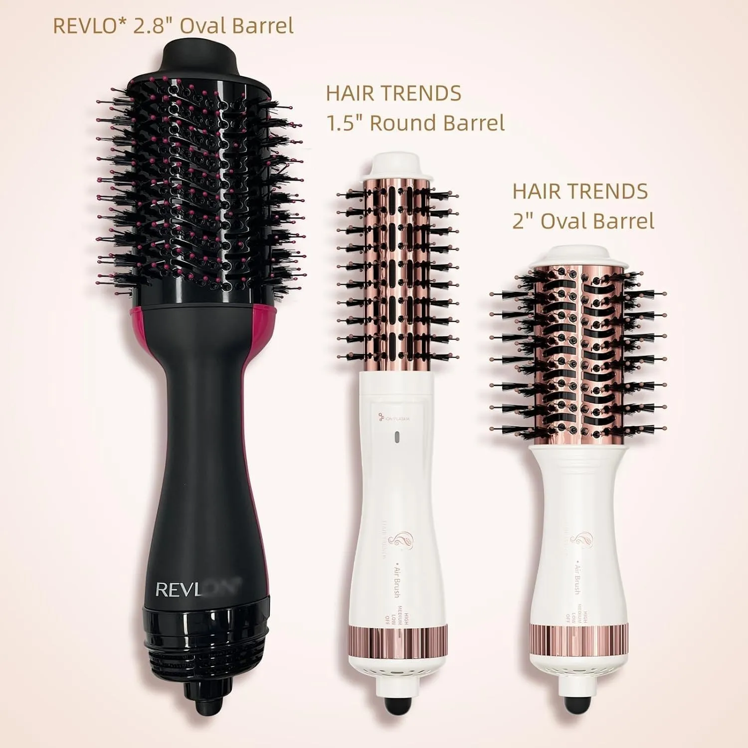 Travel Blow Dryer Brush in one, Dual Voltage Mini Hot Air Brush, Hair Trends Nano Titanium 2 Inch One Step Hair Dryer and Styler Volumizer Oval Shape