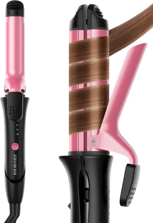 Travel Curling Iron, Mini Upgraded 1 Inch Dual Voltage Curling Iron, Lightweight 2 in 1 Hair Straightener and Curler, 30S Fast Heating & Easy to Use,with Ceramic Barrel for Travel