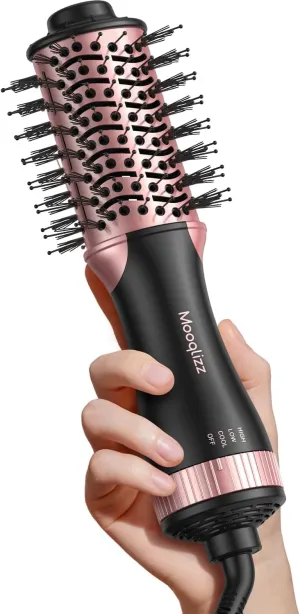 Travel Hair Dryer Brush, Mini Size Blow Dryer Brush with 2 Inch Ceramic Barrel, 4 in 1 Blow Dryer Brush for All Hair Types