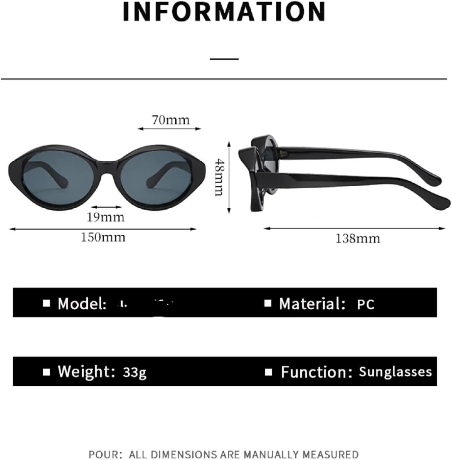 Trendy Oval Small Frame Cat Eye Sunglasses Men and Women Small Faces To Look Slim Sunglasses