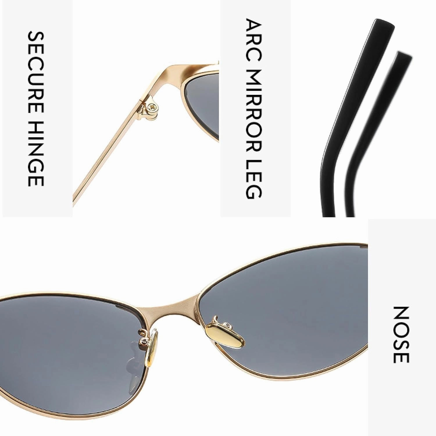 Trendy Small Frame Cat Eye Sunglasses Men Women Luxury Metal Eyewear Male Classic Casual Uv400