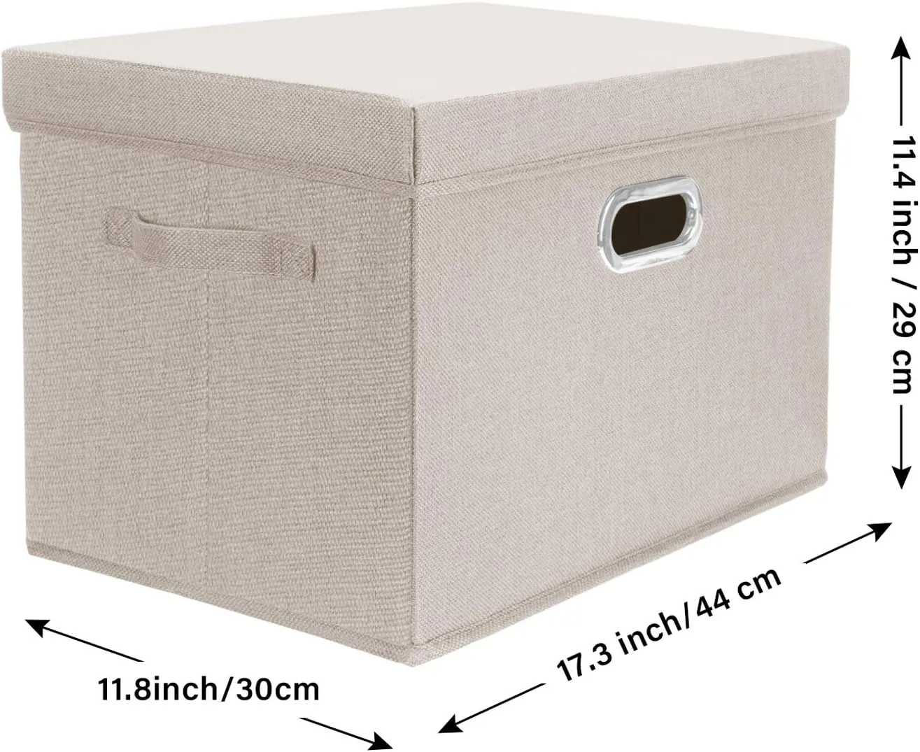 TYEERS Collapsible Storage Bins With Lids, Large Fabric Storage Boxes - 2 Pack - Beige