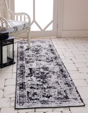 Unique Loom Sofia Collection Area Rug - Salle Garnier (2' x 6' 9" Runner, Black/ Ivory)