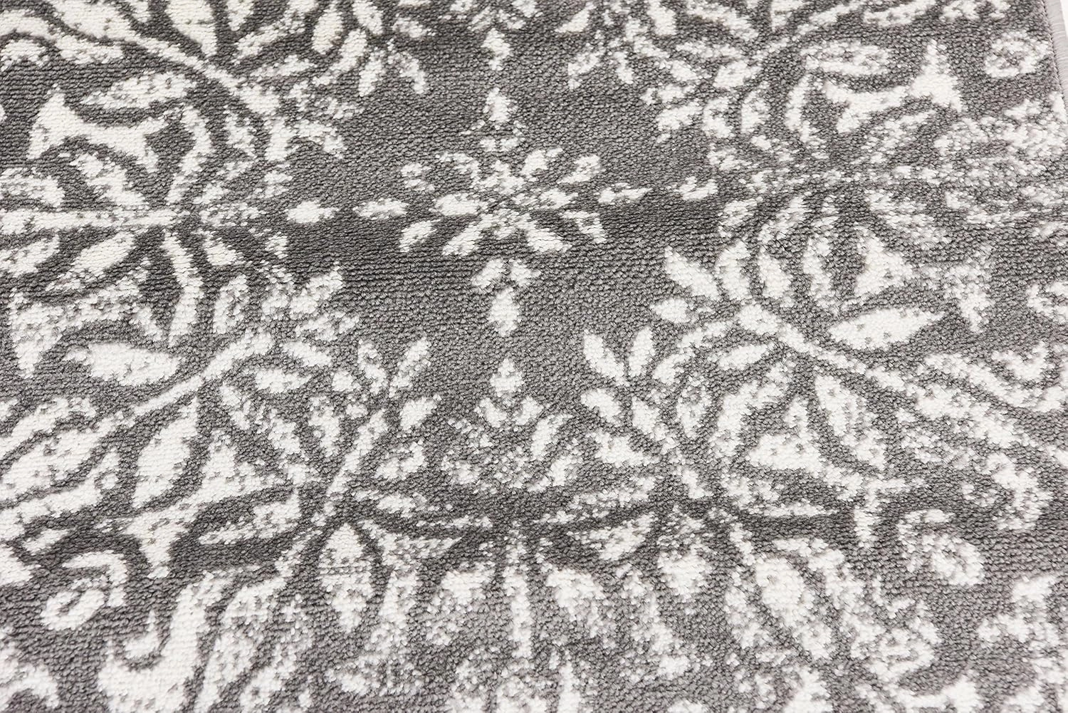 Unique Loom Sofia Collection Area Rug - Grand (2' x 6' 7" Runner Gray/Ivory)
