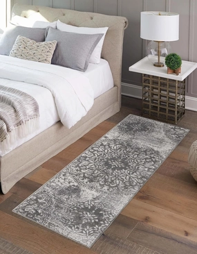 Unique Loom Sofia Collection Area Rug - Grand (2' x 6' 7" Runner Gray/Ivory)