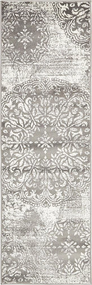 Unique Loom Sofia Collection Area Rug - Grand (2' x 6' 7" Runner Gray/Ivory)