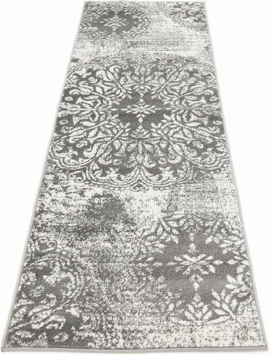 Unique Loom Sofia Collection Area Rug - Grand (2' x 6' 7" Runner Gray/Ivory)