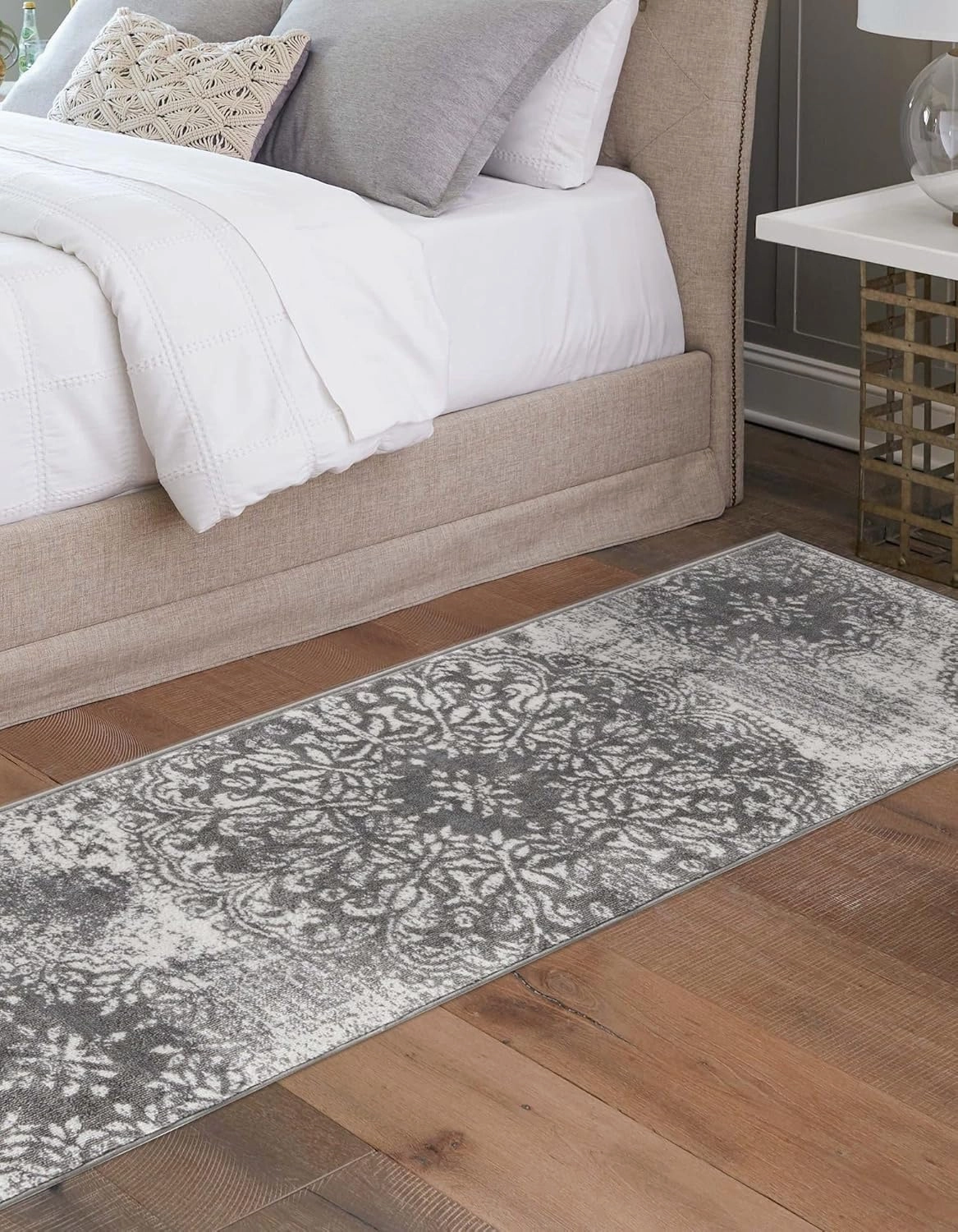 Unique Loom Sofia Collection Area Rug - Grand (2' x 6' 7" Runner Gray/Ivory)