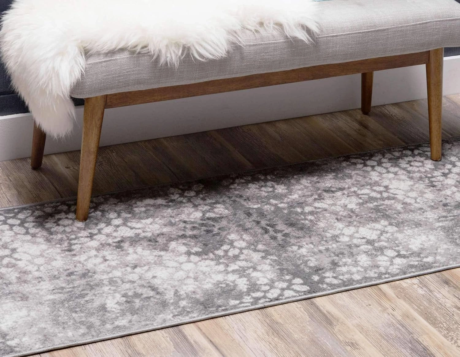 Unique Loom Sofia Collection Area Rug - Larvotto (2'x 6' 7" Runner, Dark Gray/ Ivory)