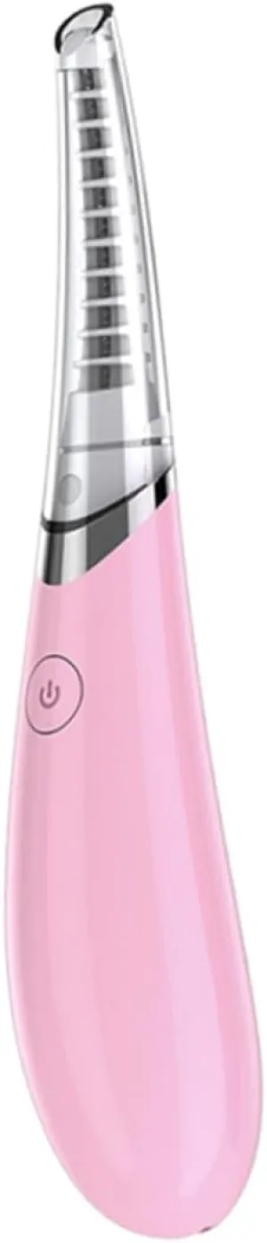 USB Electric Eyelash Curler Heated Eyelash Curlers for Curls Compact Design with Curved Brush Head USB Charging Safe Gentle for All Eye Types Pink