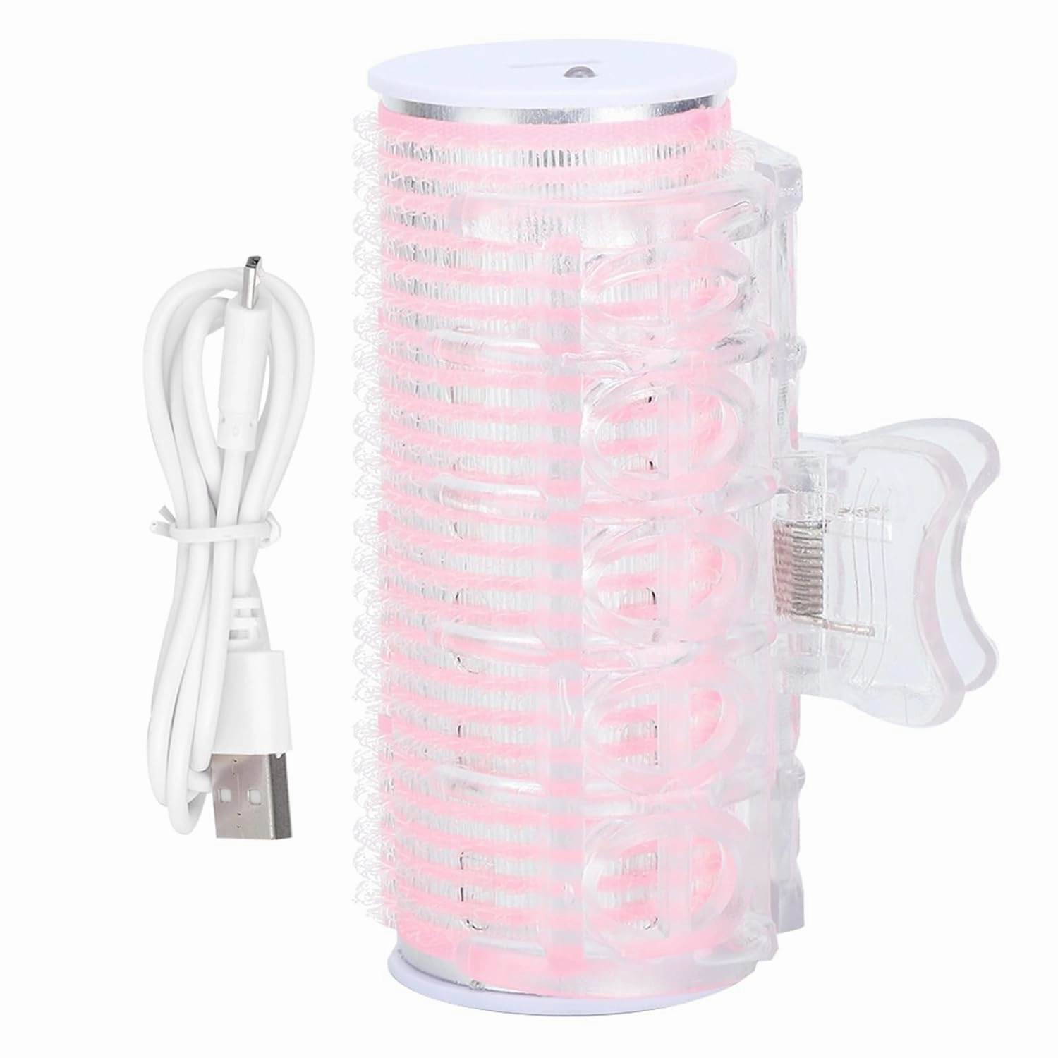 USB Electric Hair Roller Mini Travel Hair Curler for Bangs & Ends, 3Min Heat Up, Portable Styling Tool with Strong Hold (Pink, ABS) ﻿