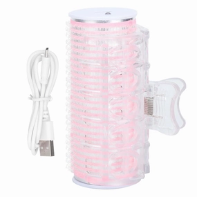 USB Electric Hair Roller Mini Travel Hair Curler for Bangs & Ends, 3Min Heat Up, Portable Styling Tool with Strong Hold (Pink, ABS) ﻿